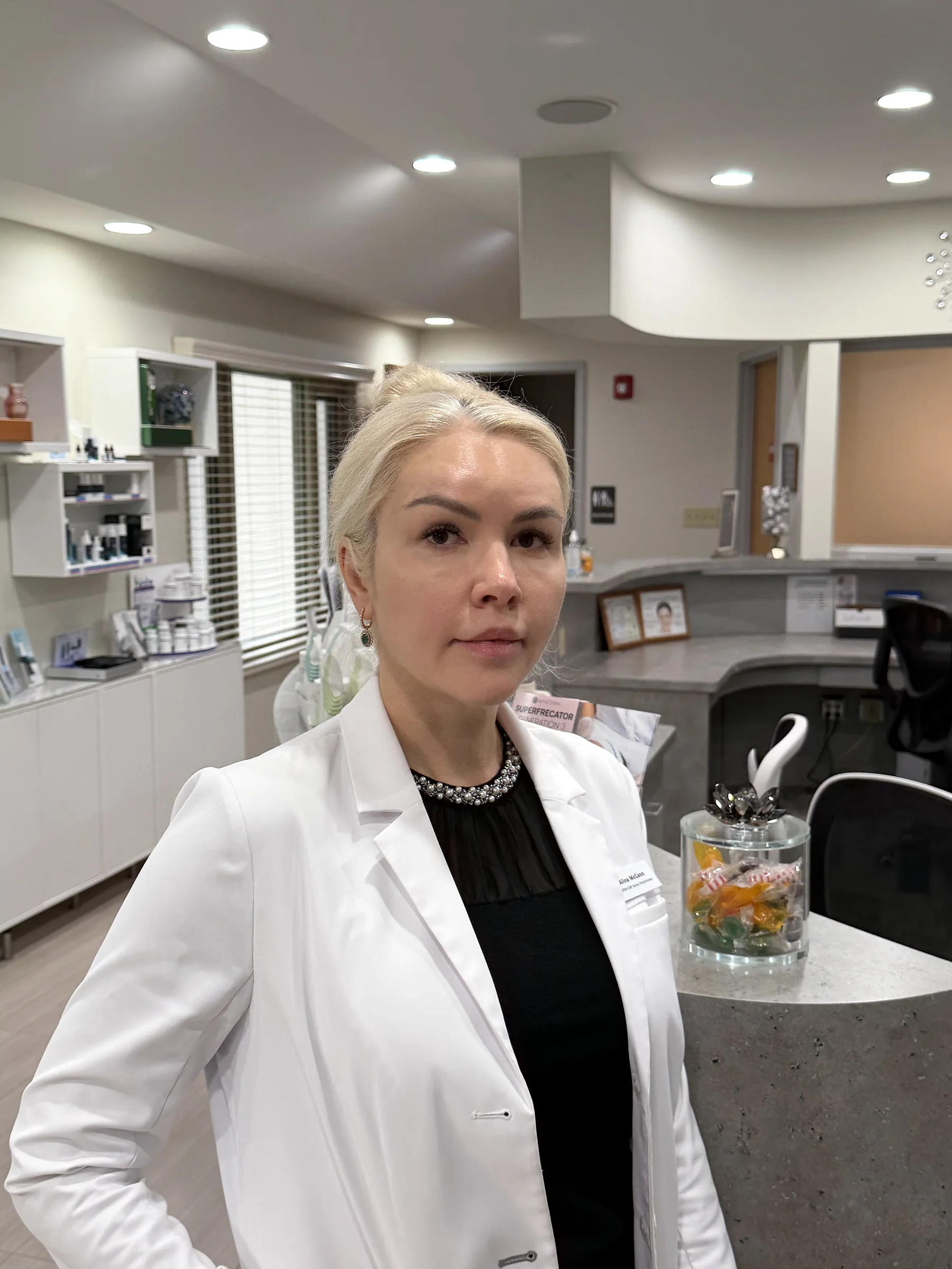Alina McCann in the clinic