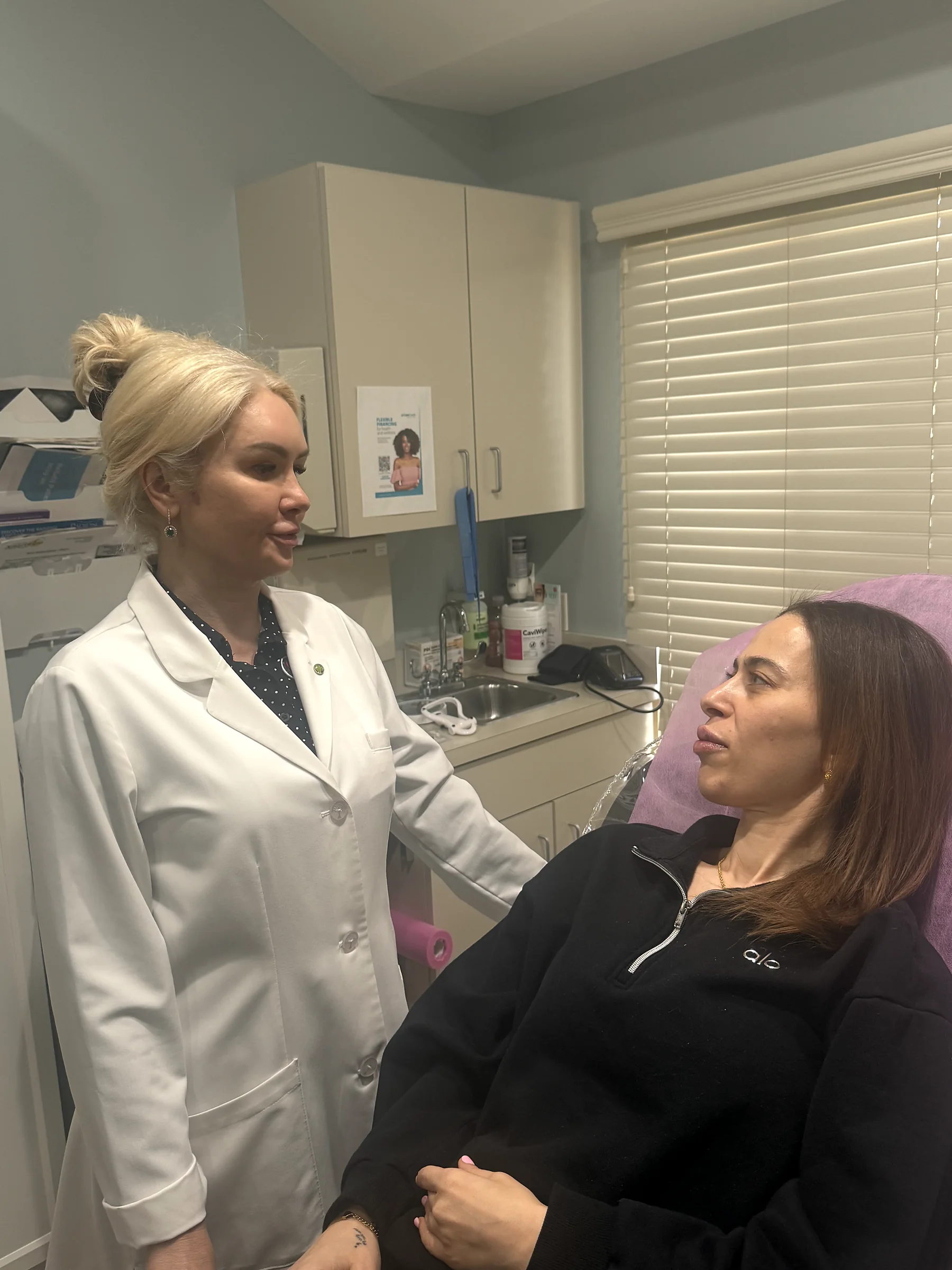 A consultation in the treatment room