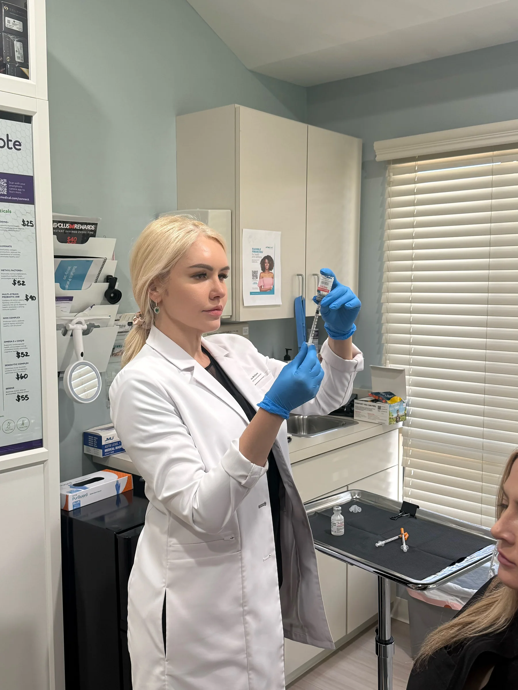 Alina McCann preparing a treatment