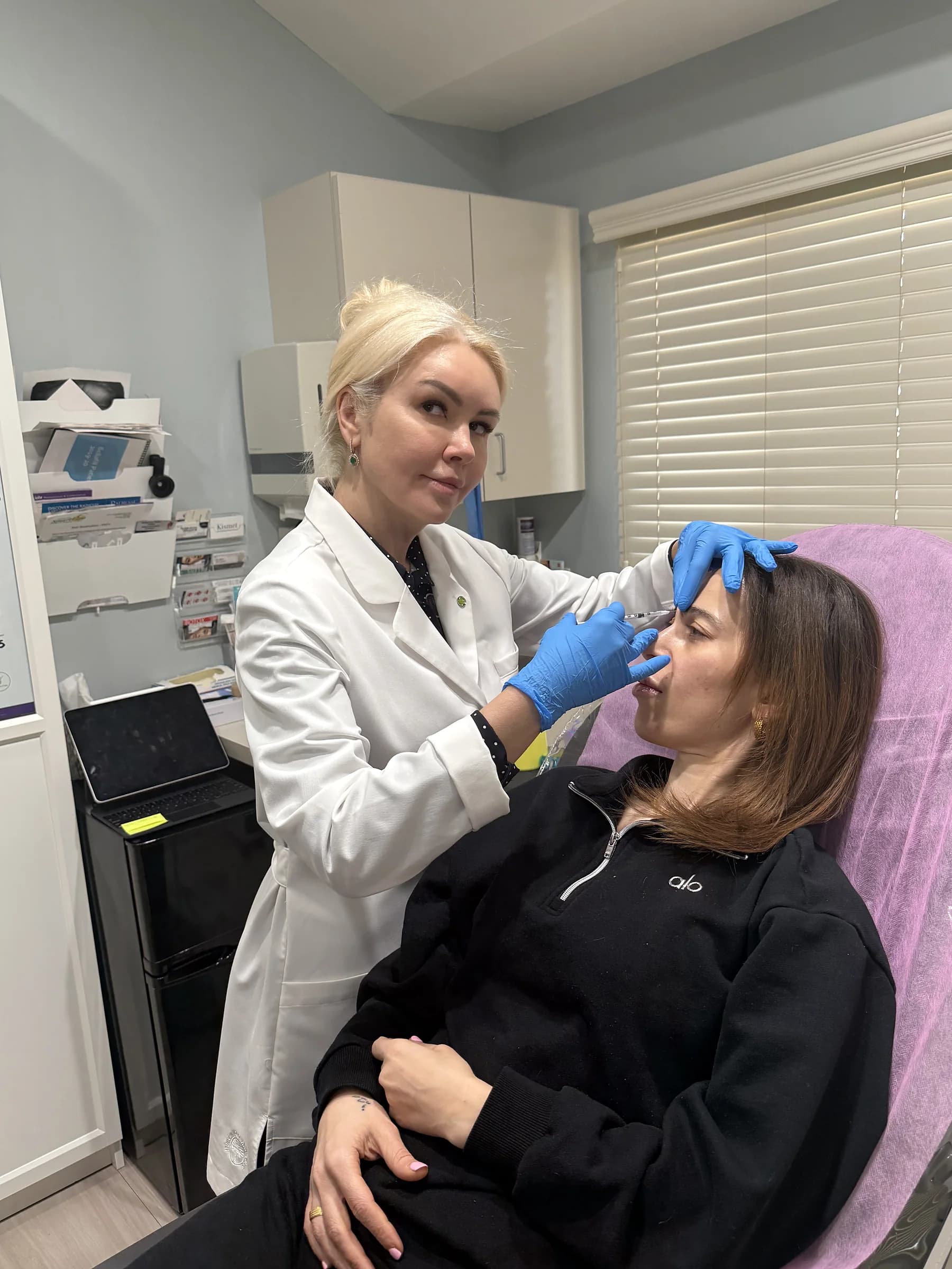 Alina McCann treating frown lines between the brows